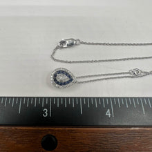 Load image into Gallery viewer, Diamond &amp; Sapphire Necklace in 14kt White Gold - 0.75ctw Diamonds &amp; Sapphires
