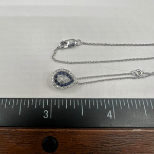 Diamond & Sapphire Necklace in 14kt White Gold - 0.75ctw Diamonds & Sapphires