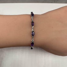 Load image into Gallery viewer, Amethyst Bracelet in Sterling Silver - 5.5ctw Oval Amethyst, 7&quot;, New
