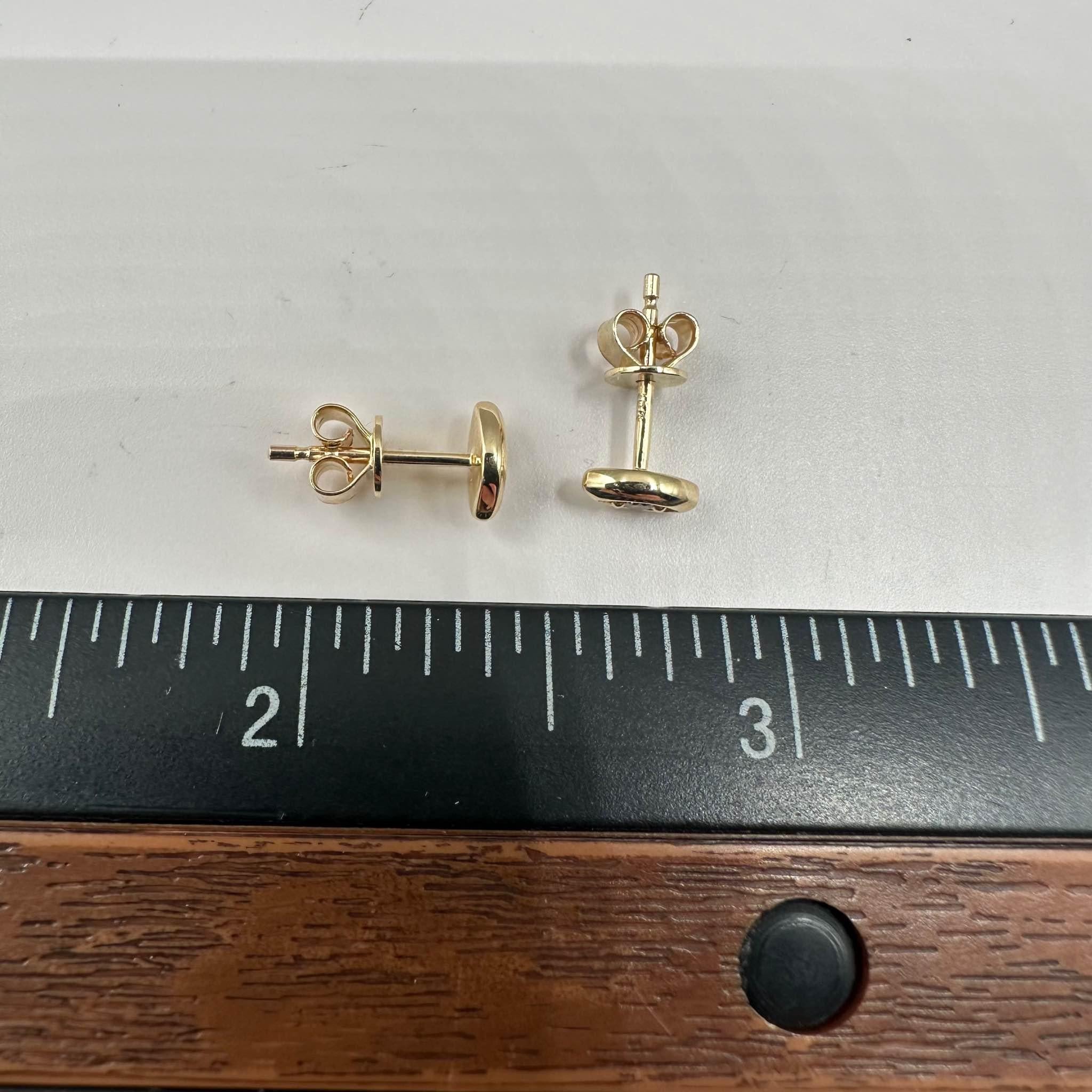Diamond Evil Eye Stud Earrings 10K Yellow Gold 0.07ctw GH SI Push Backs