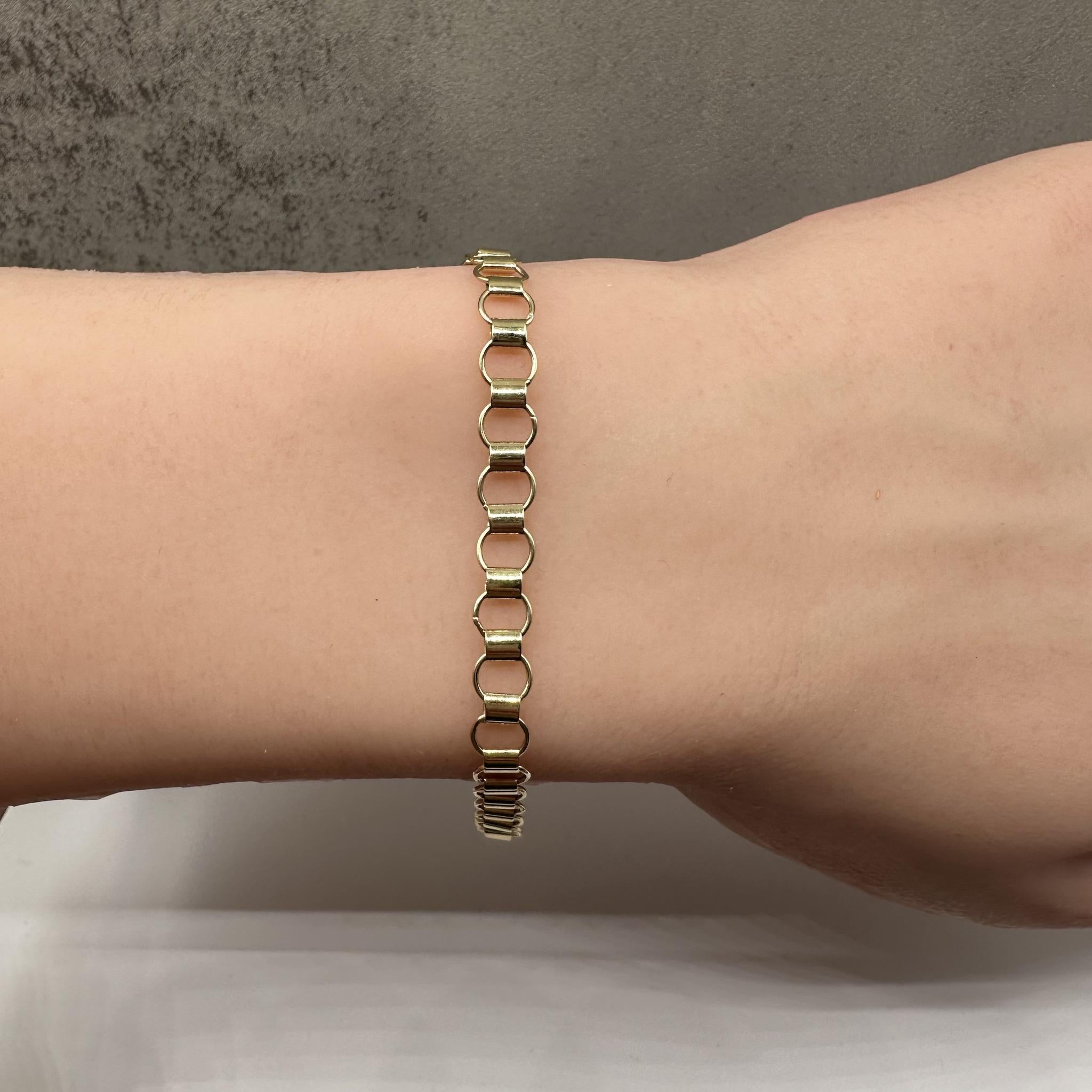14kt Yellow Gold Circle Link Bracelet - 7.5", 5.2mm, 3.5g, Lobster Clasp, New