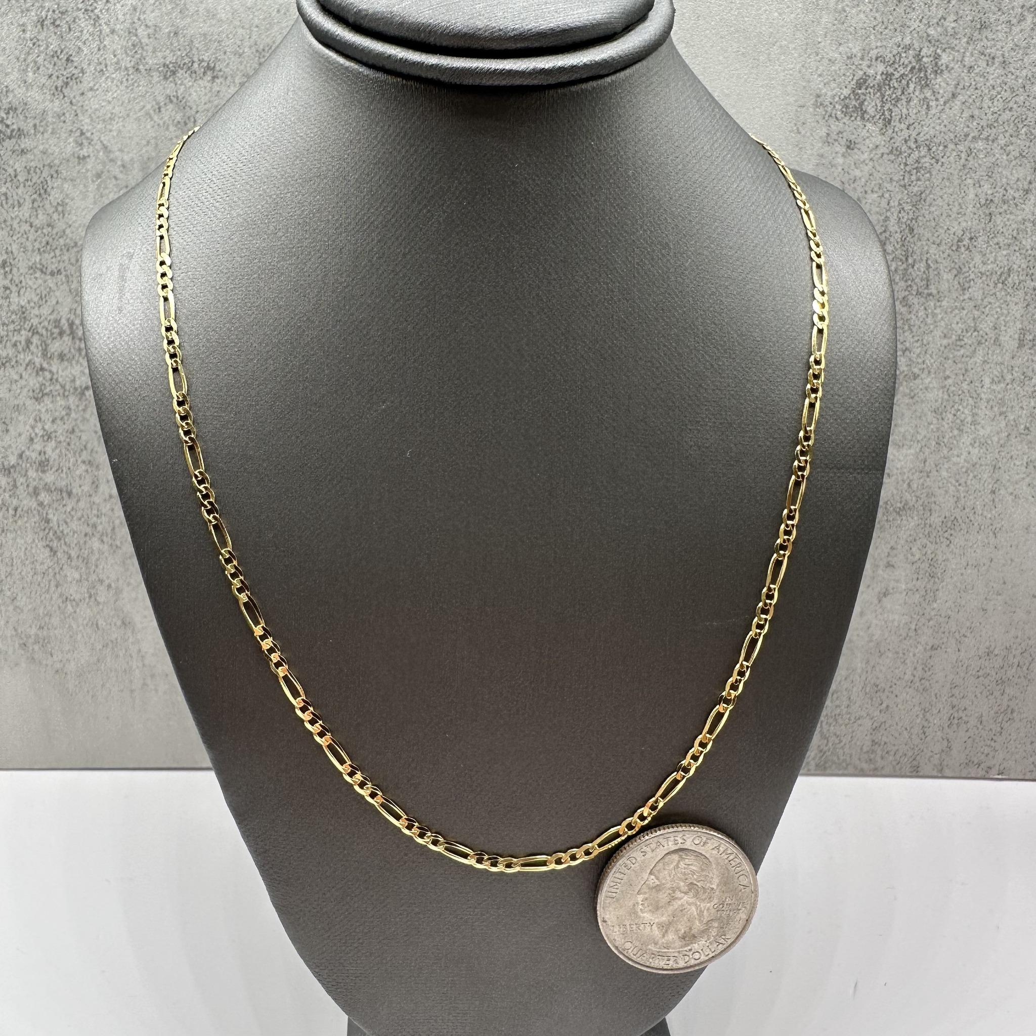 Italian Figaro Chain 14K Yellow Gold 18in 2.4mm 3.6g