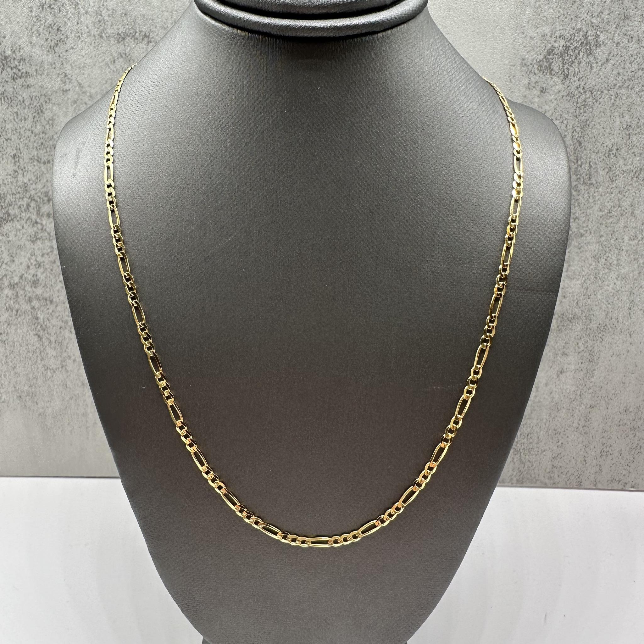 Italian Figaro Chain 14K Yellow Gold 18in 2.4mm 3.6g