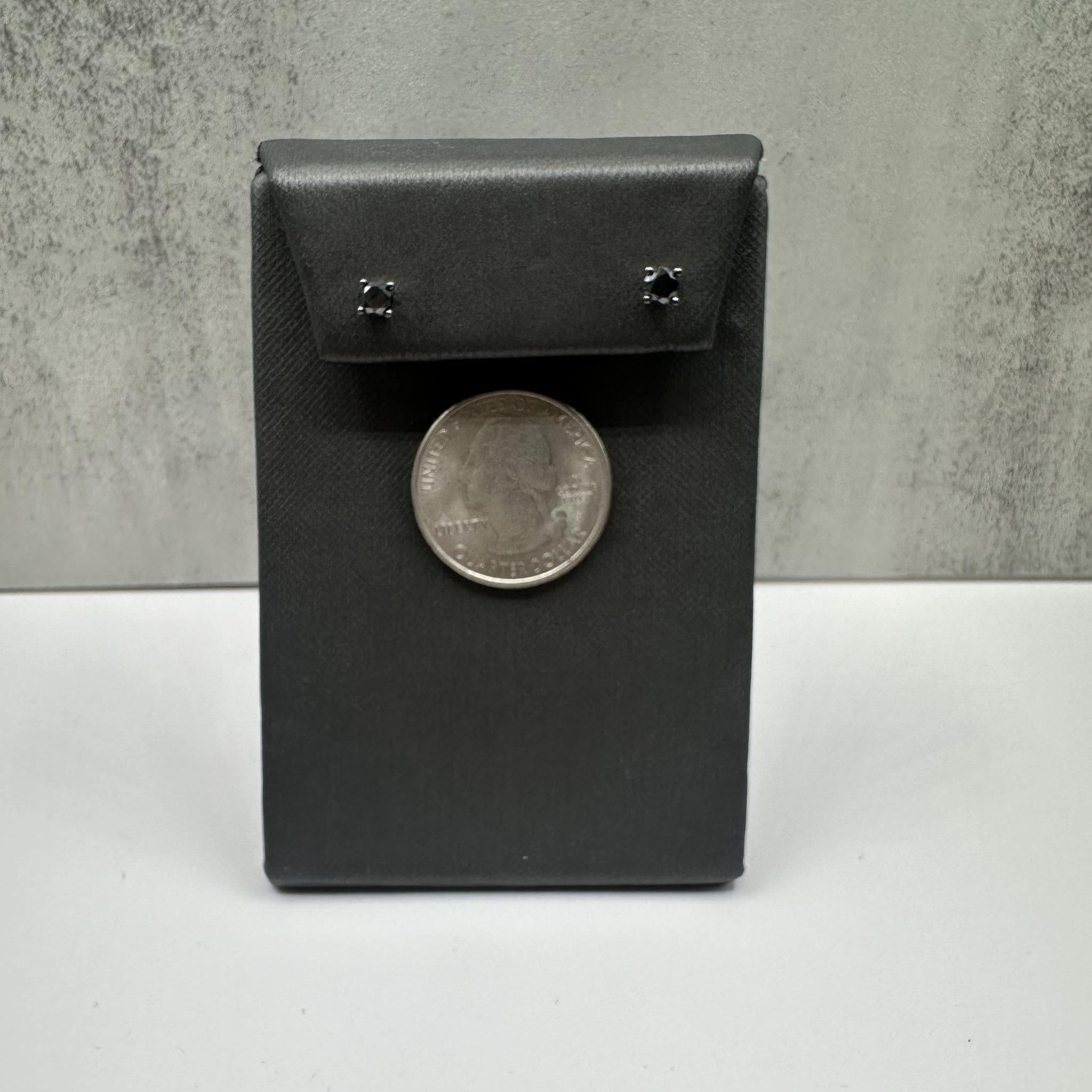 Black Diamond Studs in 10kt White Gold - 0.50ctw, Push Backs, New Condition