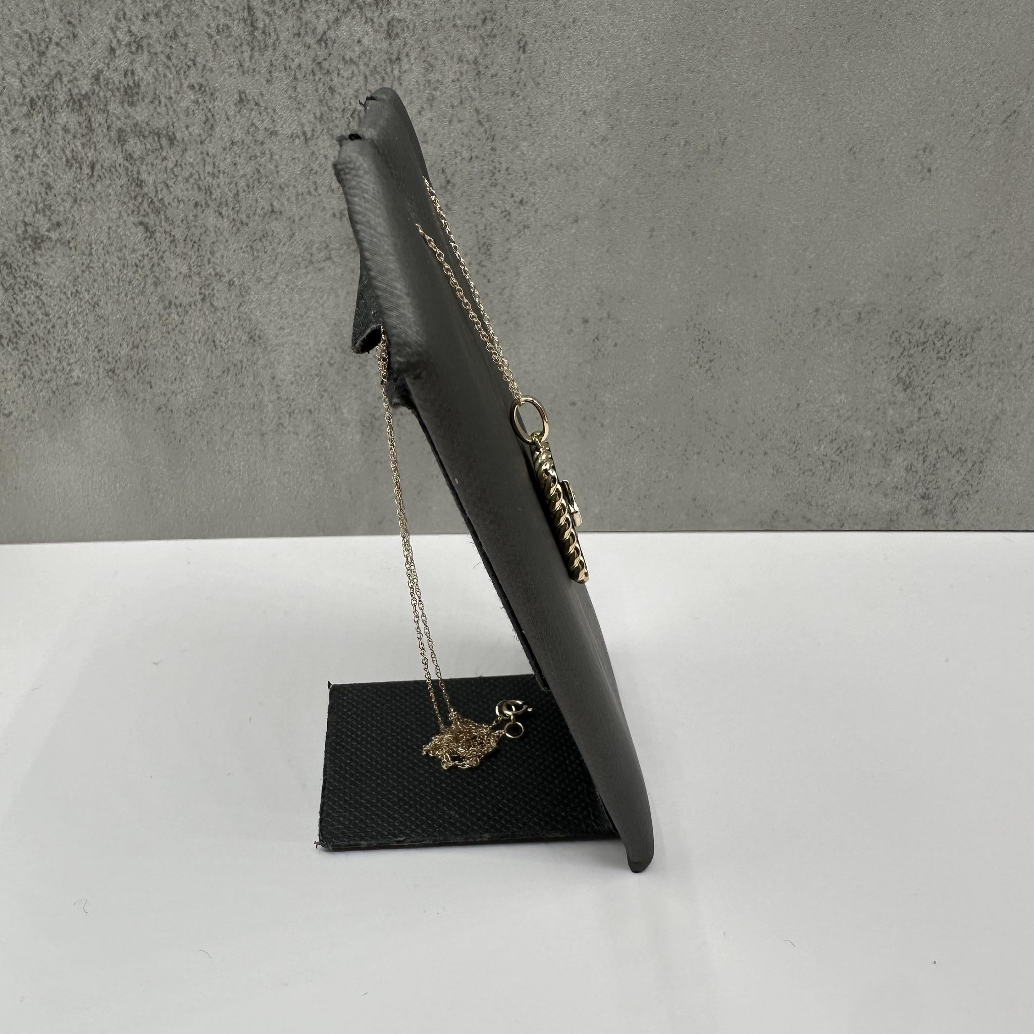 Black Onyx Diamond Necklace 10K Yellow Gold 0.06ctw 18in