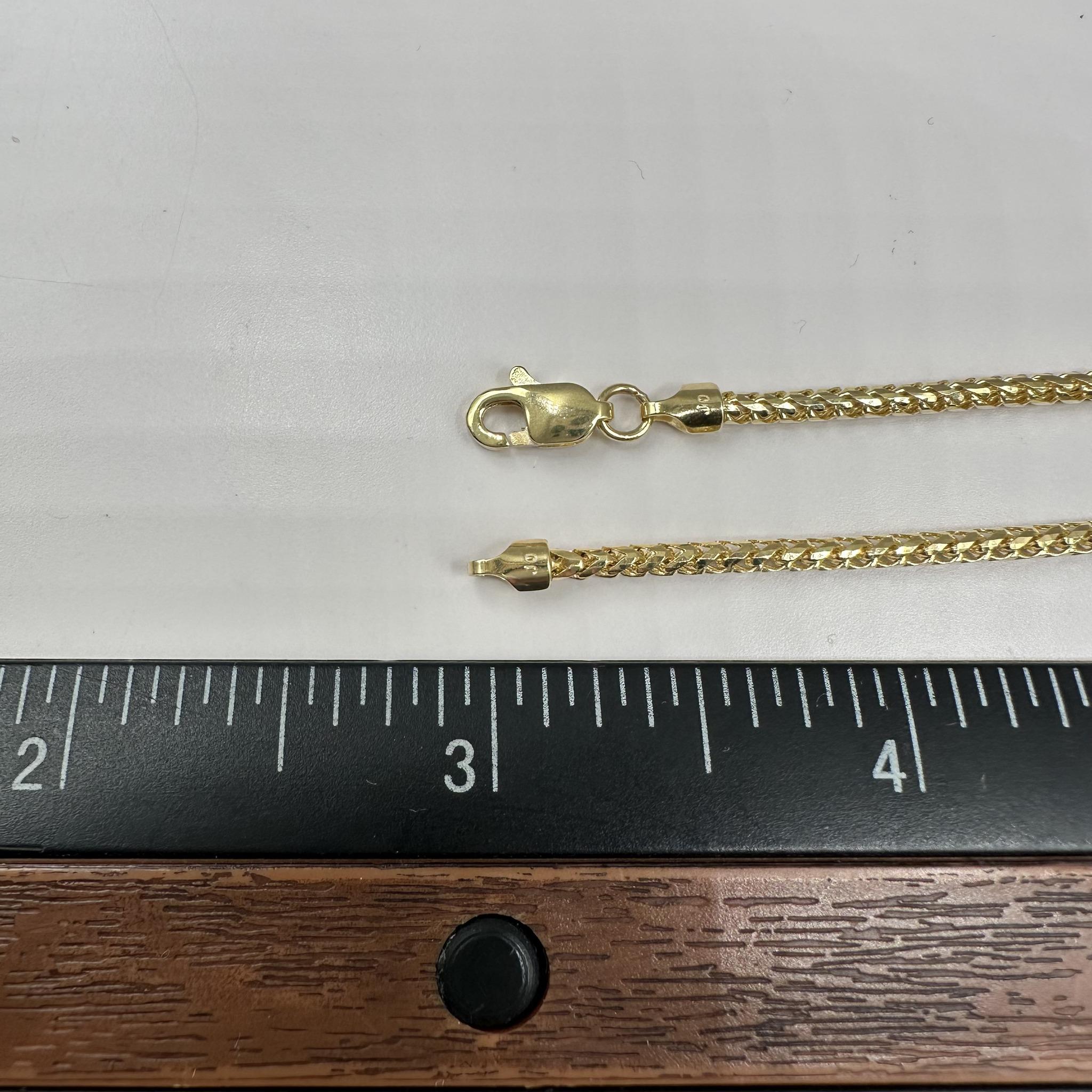14kt Yellow Gold Franco Bracelet – 7.5in, 2.1mm, 4.7g, New