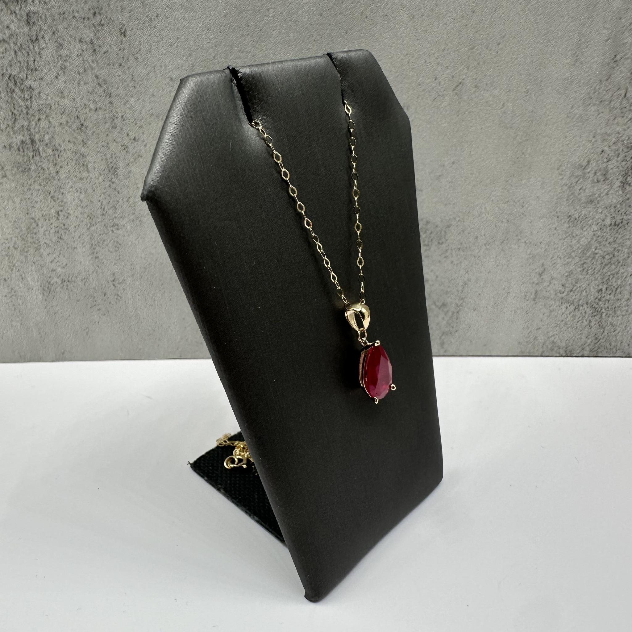 Ruby Necklace 14K Yellow Gold 1.97ct 18in New
