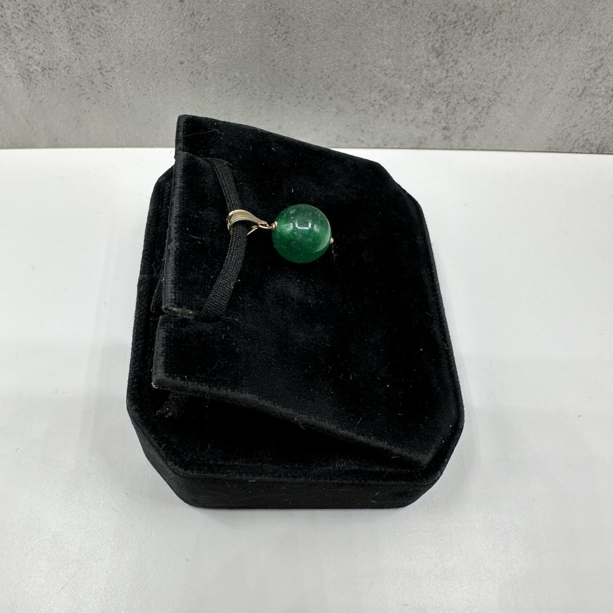 Malachite Pendant 14K Yellow Gold 10mm 1.5g New