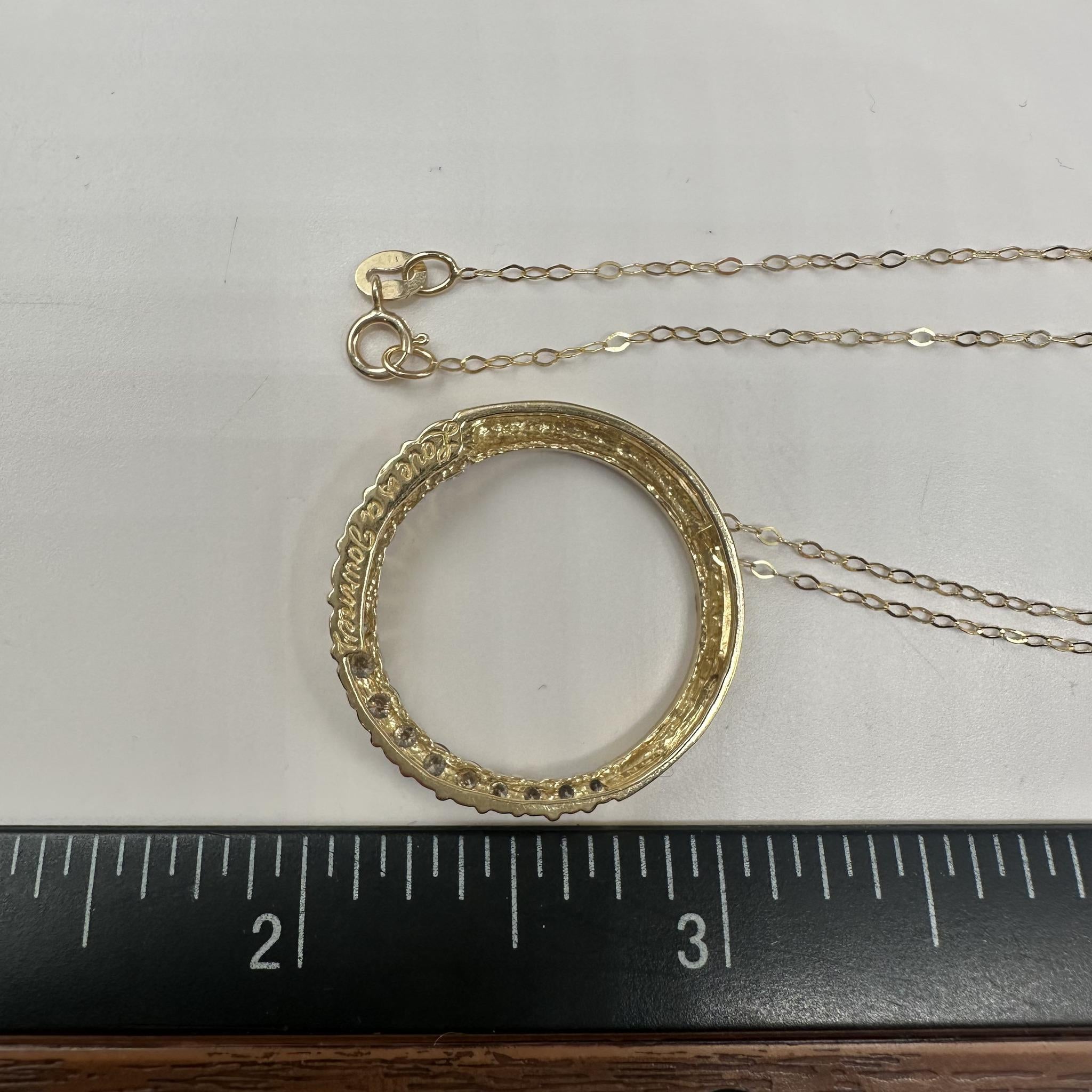 Diamond Circle Necklace 14K Yellow Gold 1ctw 18in Pre Loved