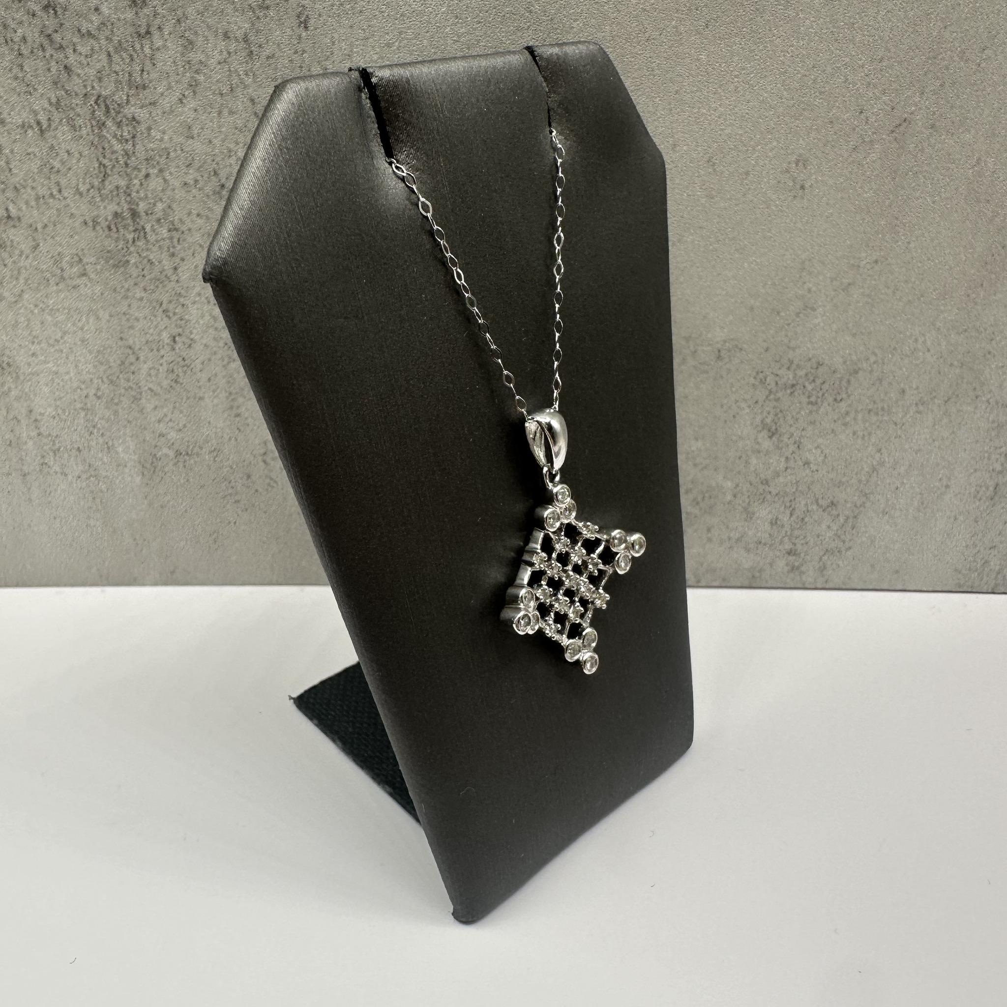 Estate Diamond Necklace 14K White Gold 0.35ctw 18in Pre Loved