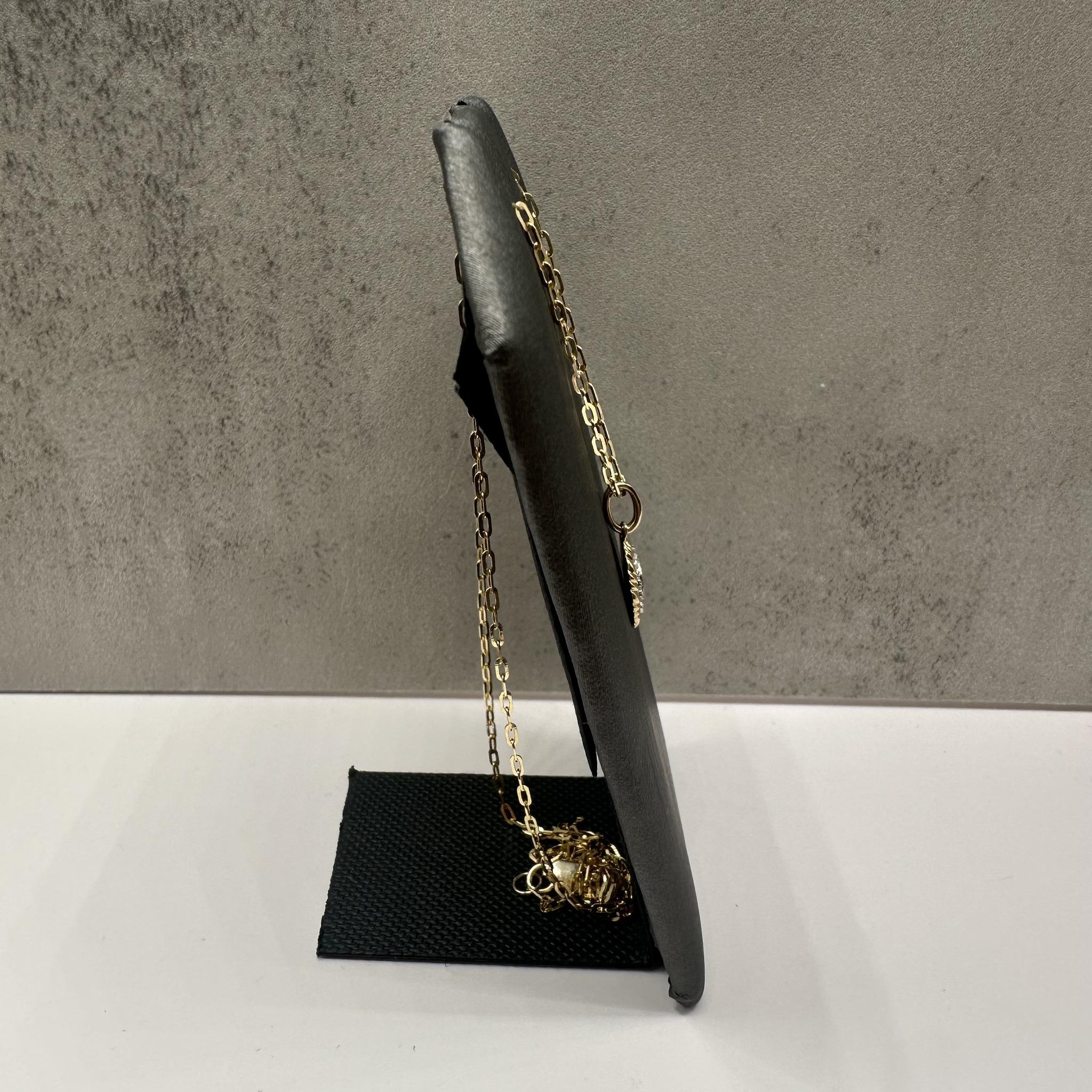 Diamond Paperclip Chain Necklace 10K Yellow Gold 0.08ctw Adjustable New