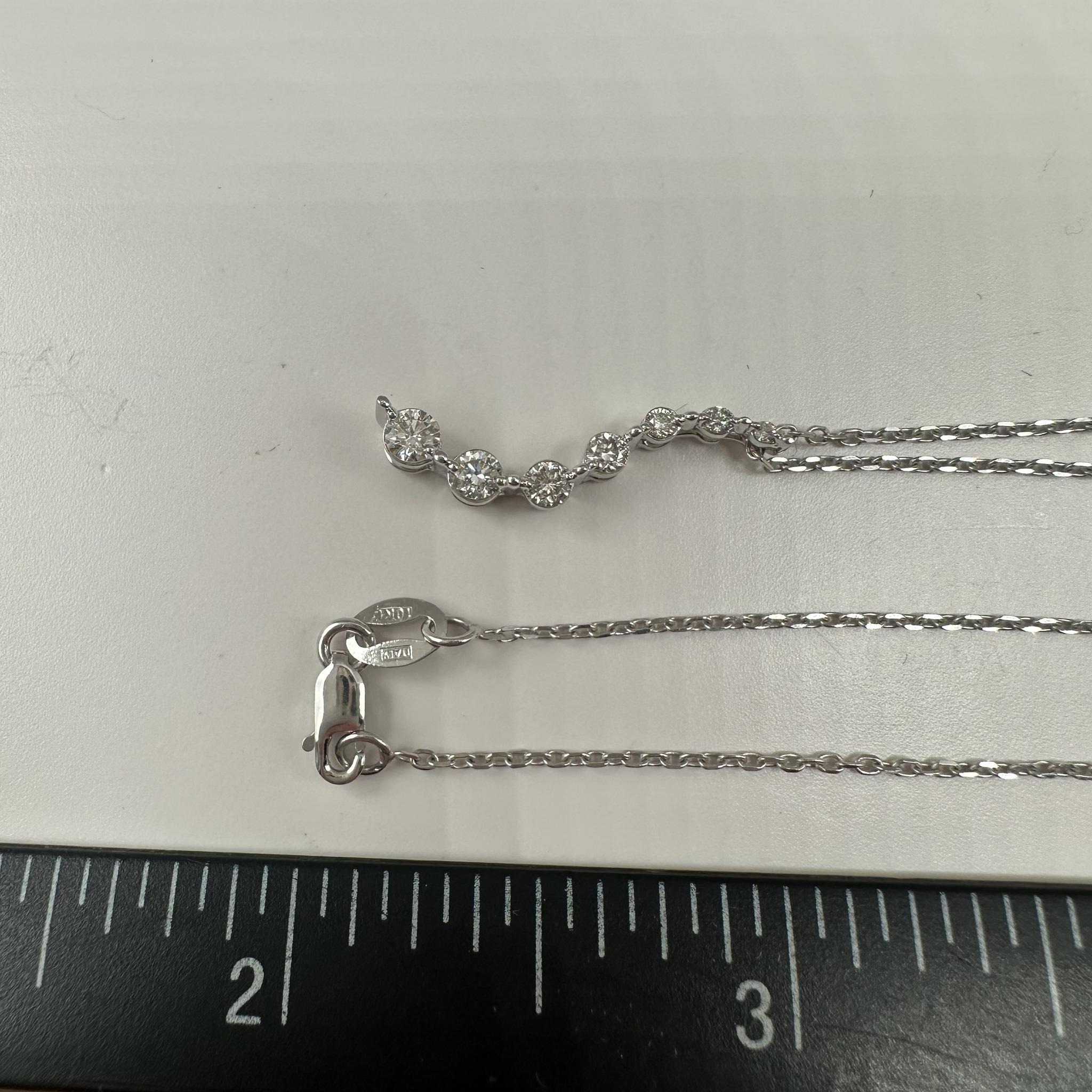 Diamond Journey Necklace 10K White Gold 0.25ctw 18in New
