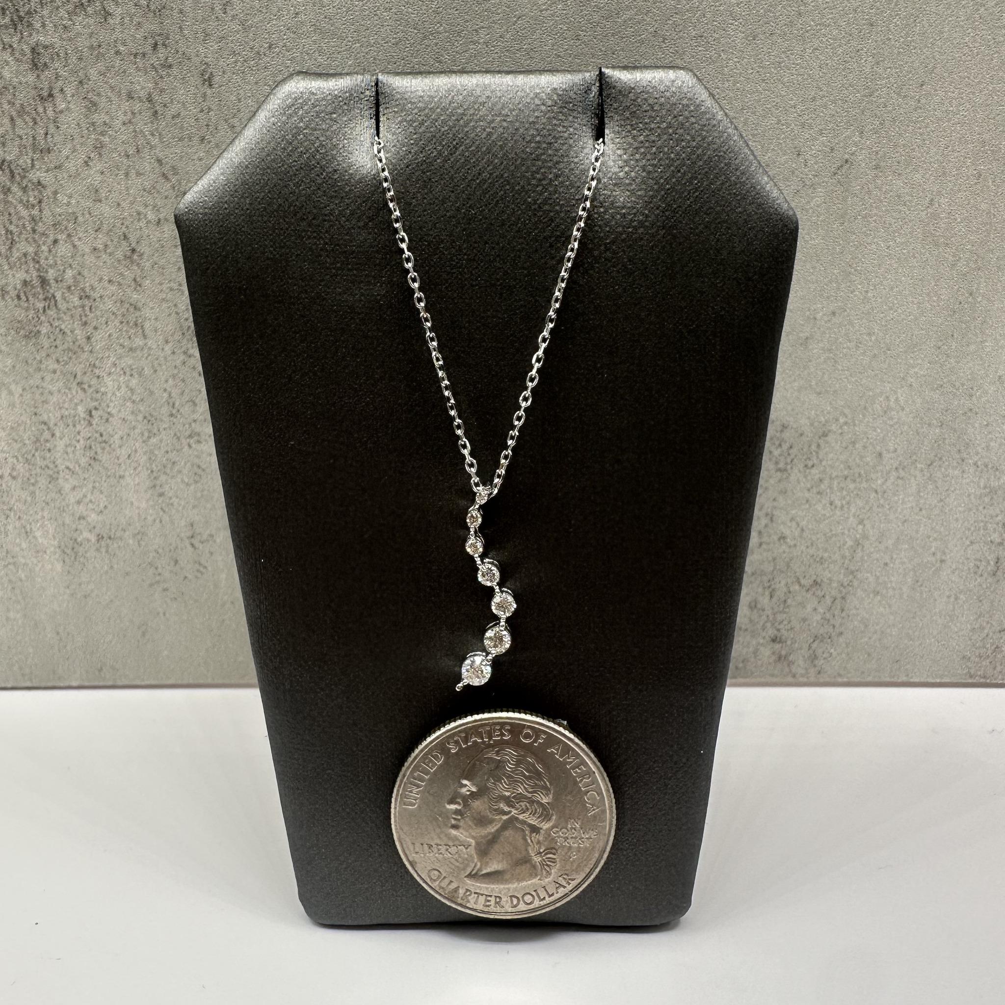 Diamond Journey Necklace 10K White Gold 0.25ctw 18in New