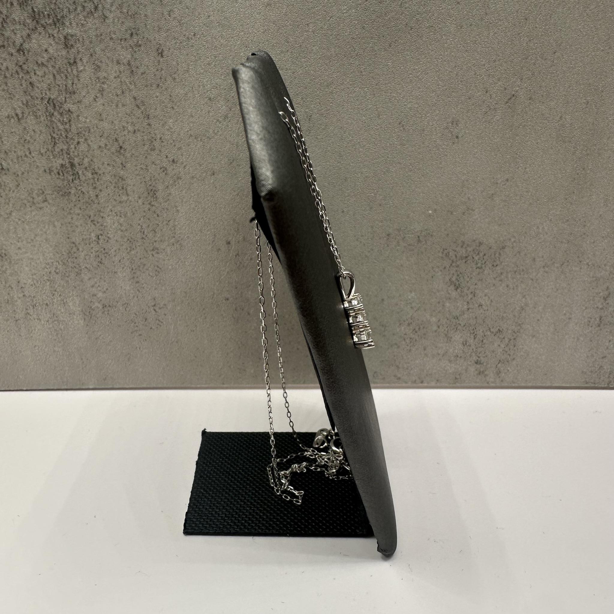 Princess Cut Past Present Future Diamond Necklace in 10kt White Gold – 0.25ctw