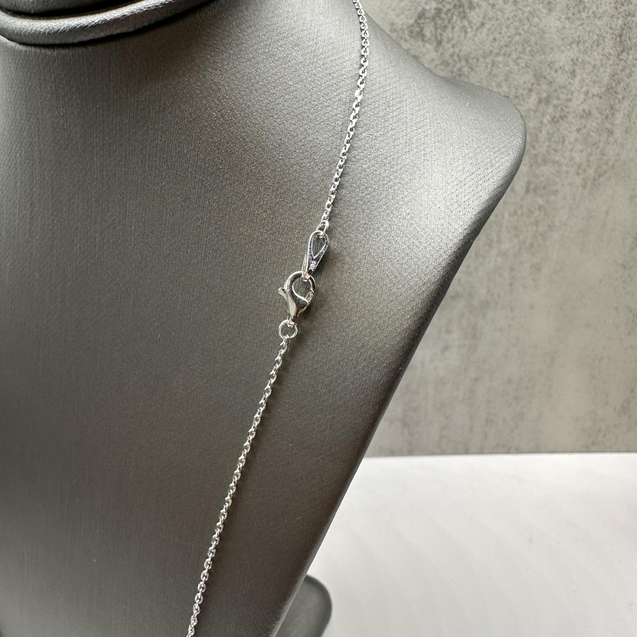 Diamond Station Necklace 14K White Gold 0.32ctw 17.5in New