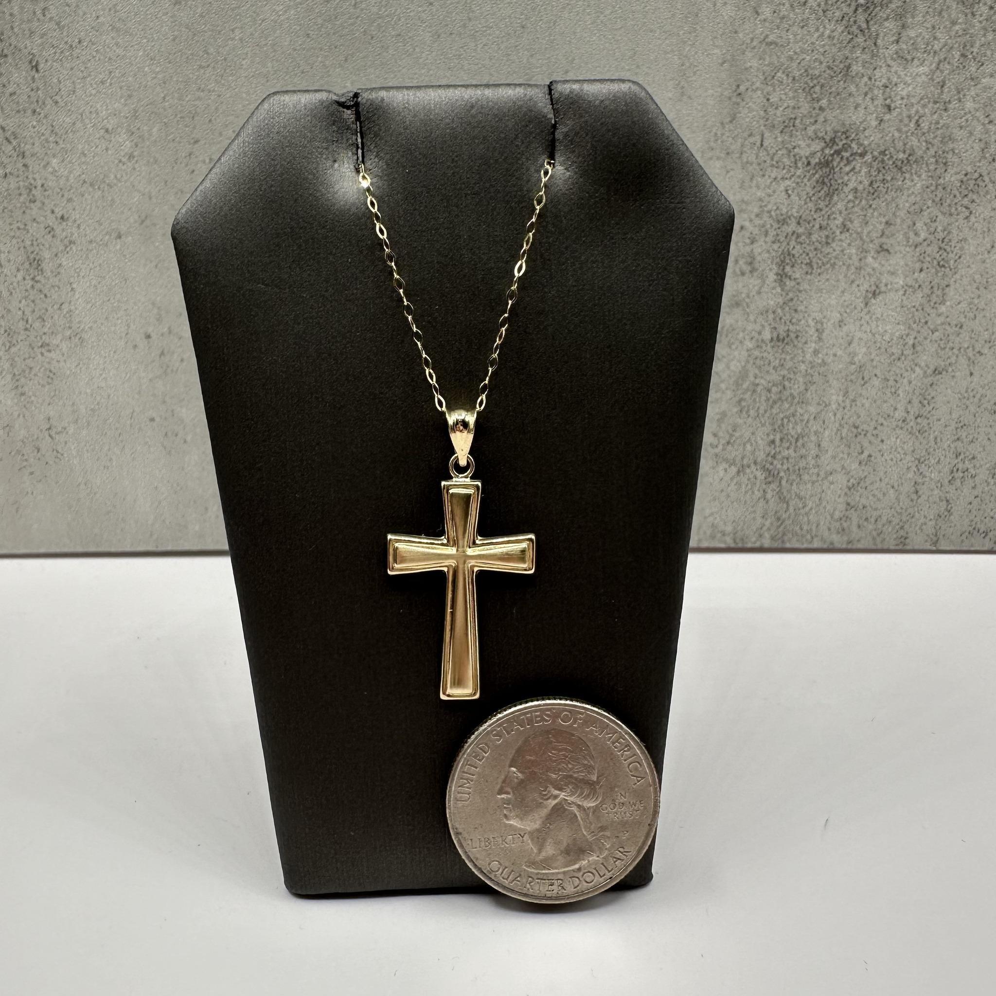 Cross Necklace in 14kt Yellow Gold – 18in, New