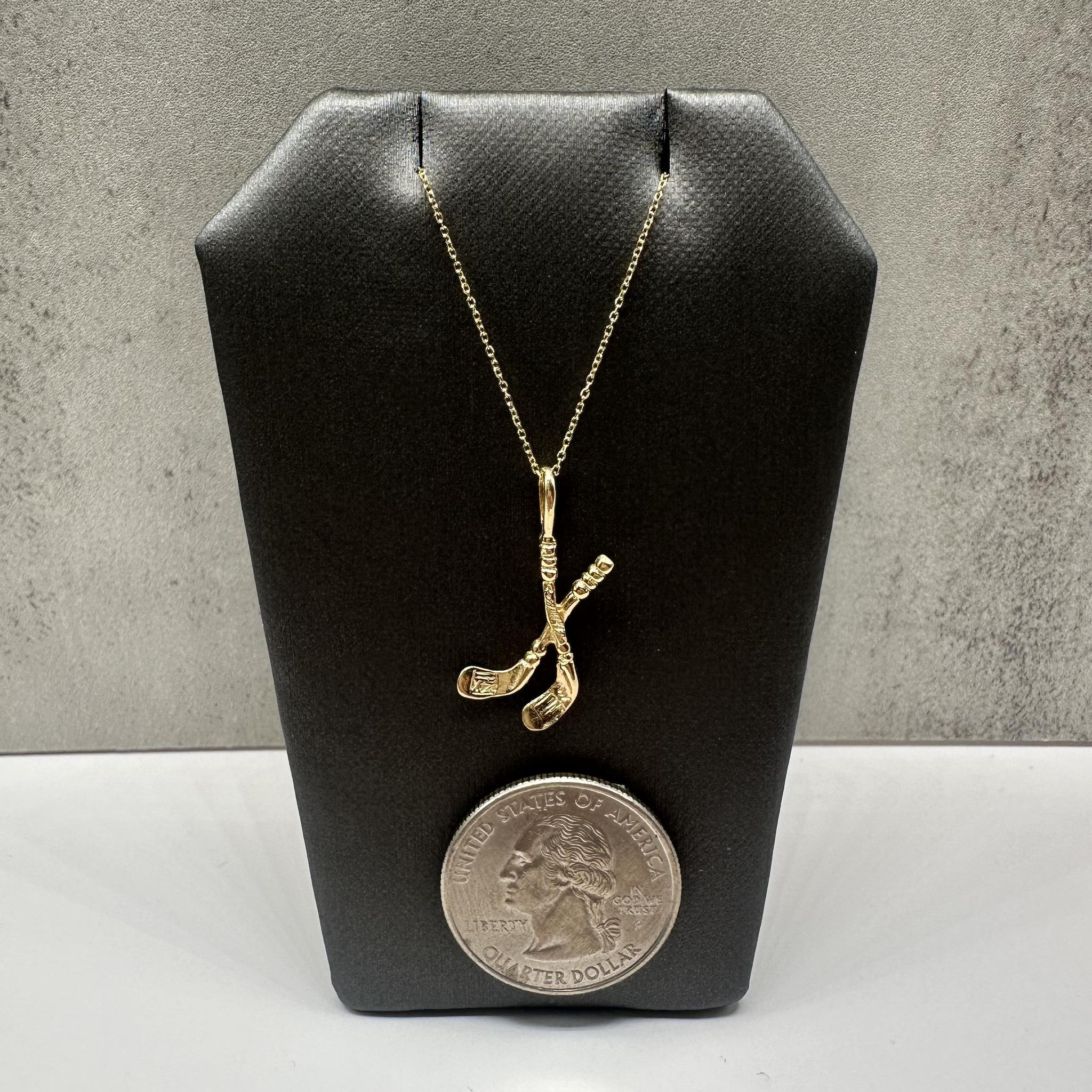 Golf Iron Pendant Necklace in 14kt Yellow Gold – 20in, Pre-Loved