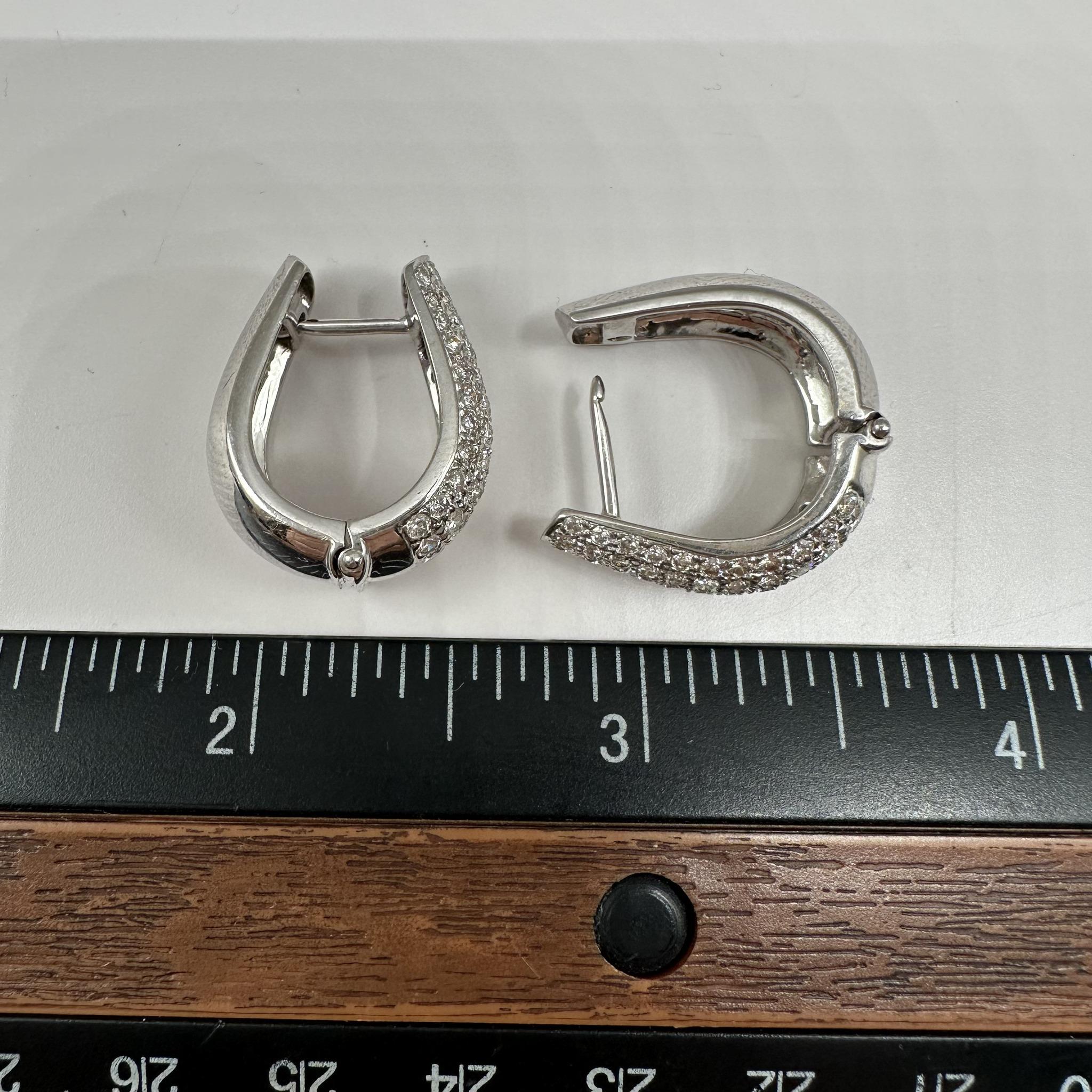 Pavé Natural Diamond Earrings in 18kt White Gold 3 Carats
