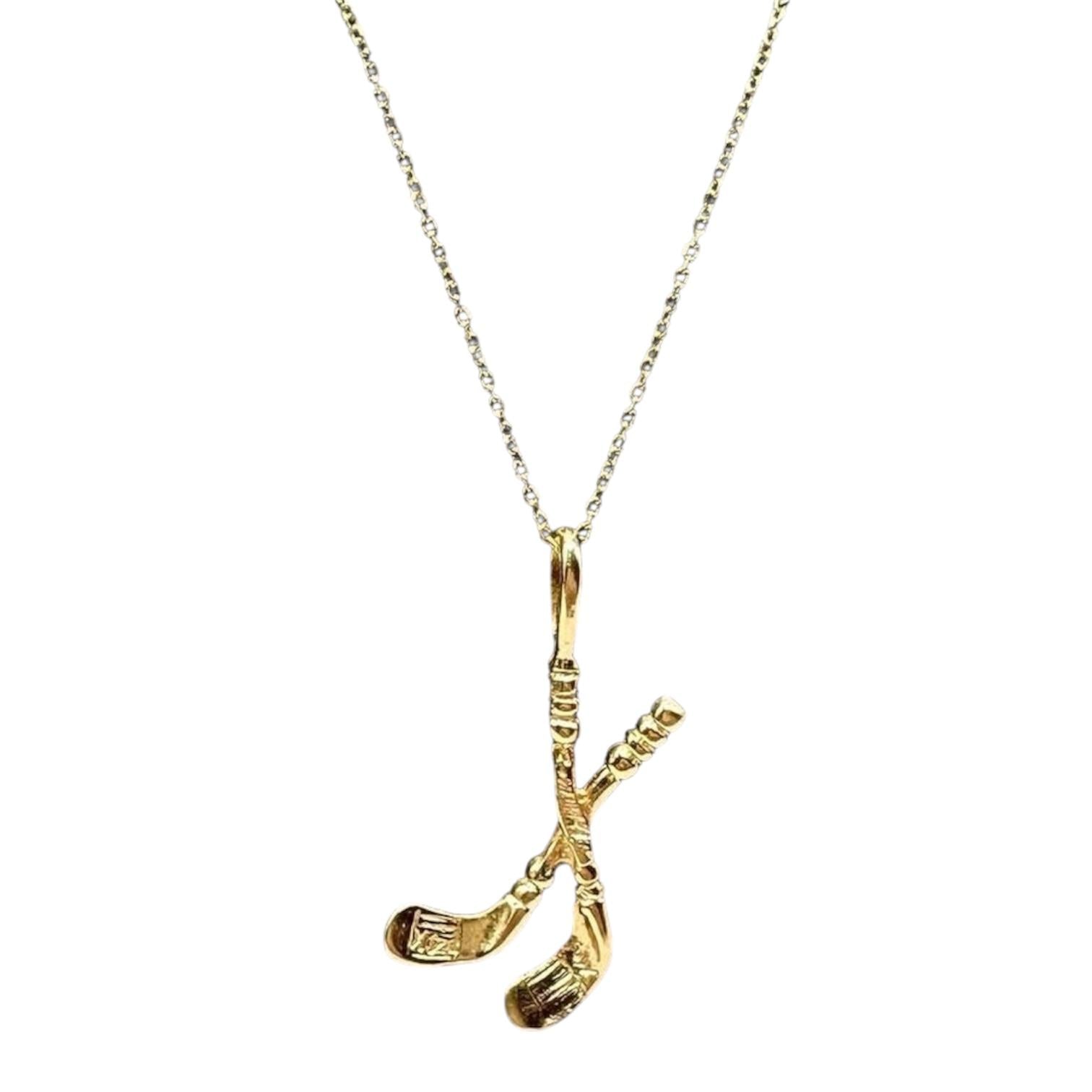 Golf Iron Pendant Necklace in 14kt Yellow Gold – 20in, Pre-Loved