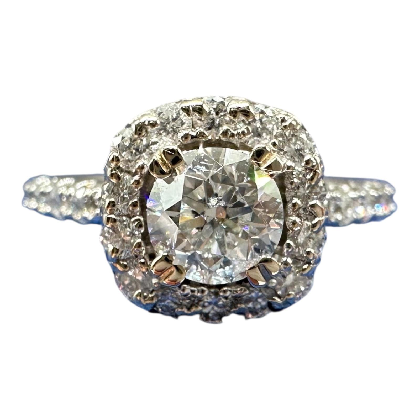 Appraised Natural Diamond Engagement Ring in 14kt White Gold - 1.33 Carats