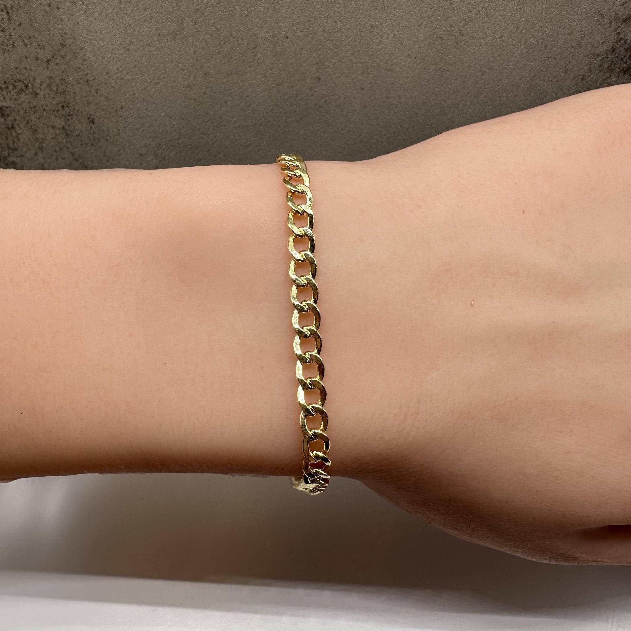 14kt Yellow Gold Curb Bracelet – 8in, 4.25mm, New