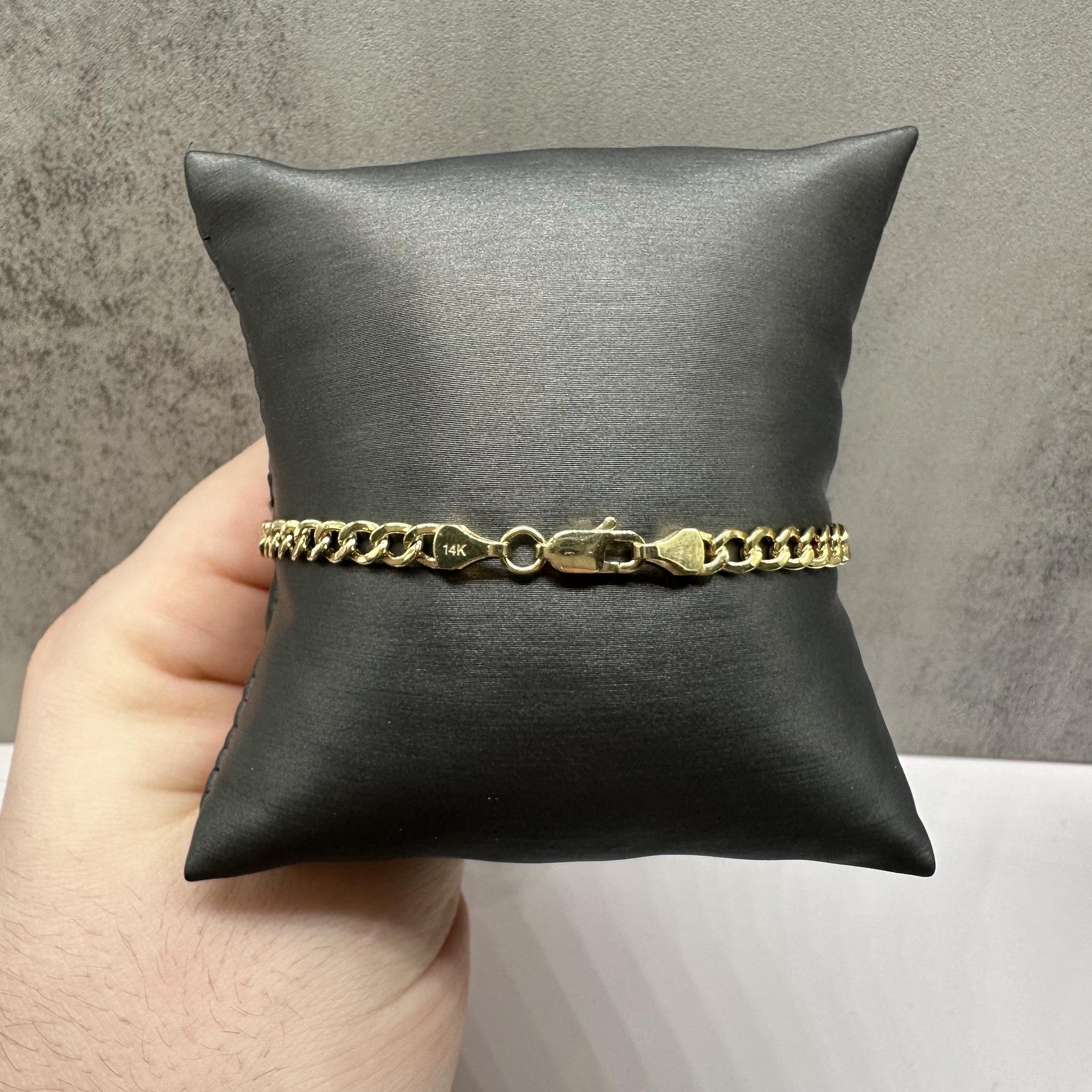 14kt Yellow Gold Curb Bracelet – 8in, 4.25mm, New