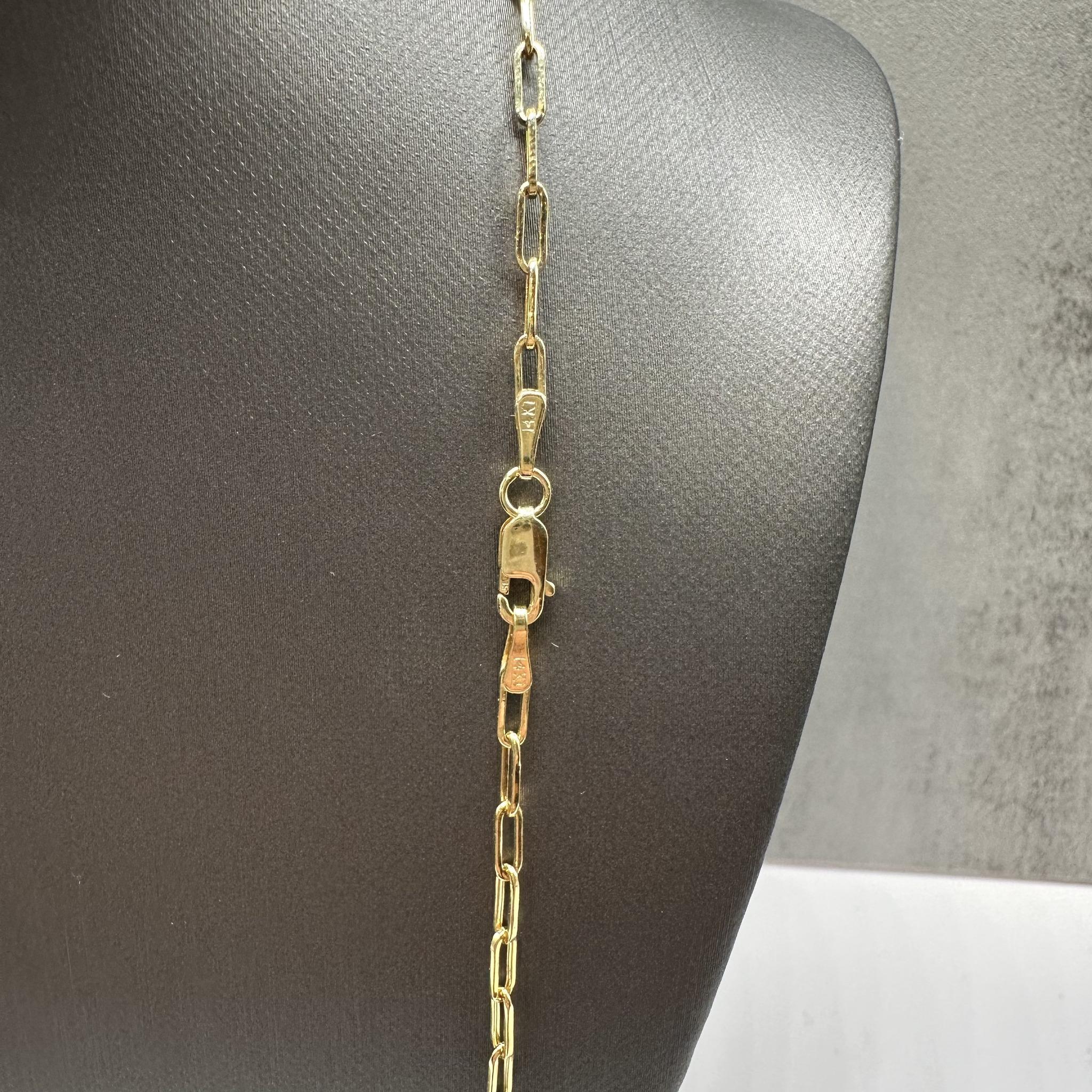 14K Yellow Gold Paperclip Chain 20in 2.2mm New
