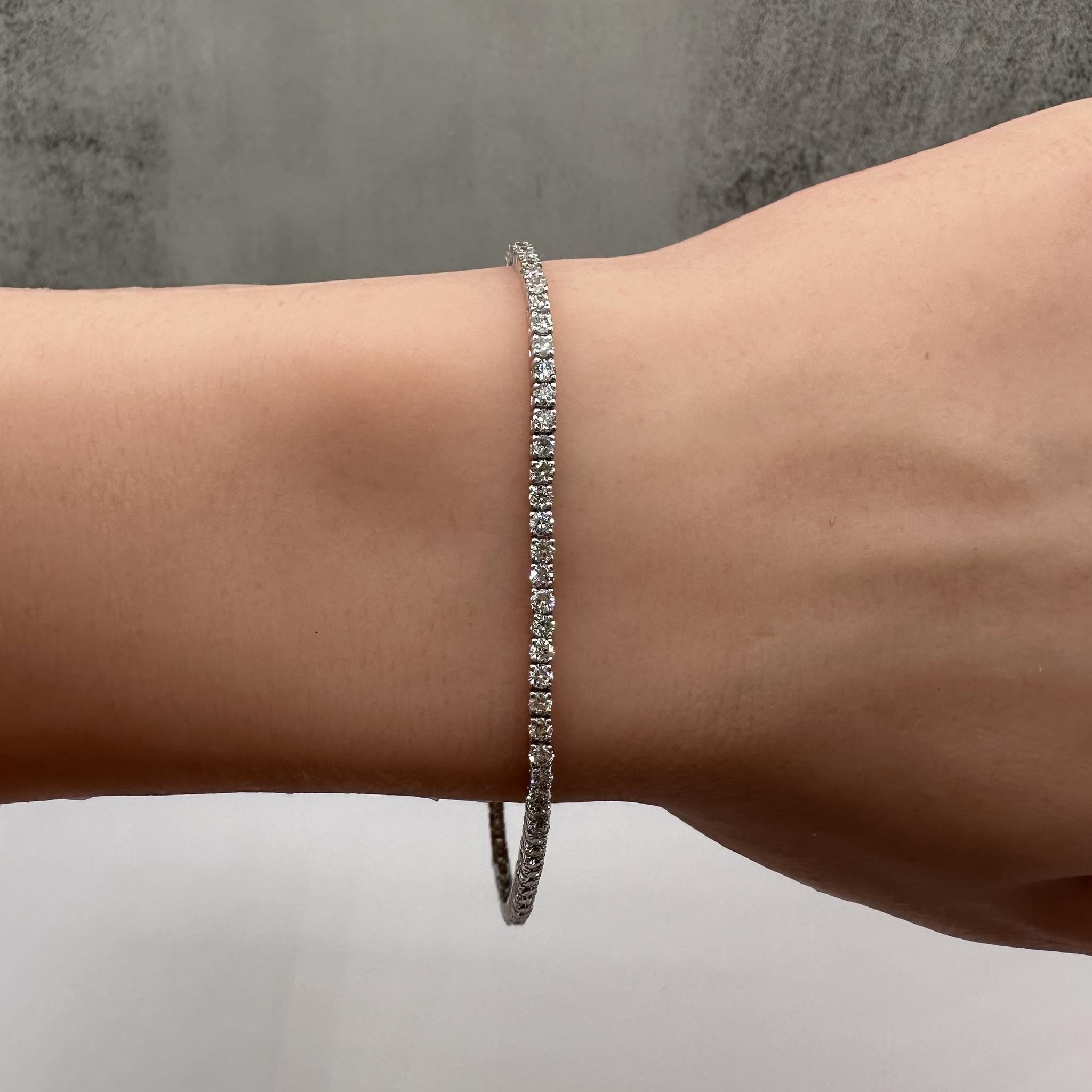 Natural Diamond Tennis Bracelet in 14kt White Gold – 2.80ctw, 7in, New