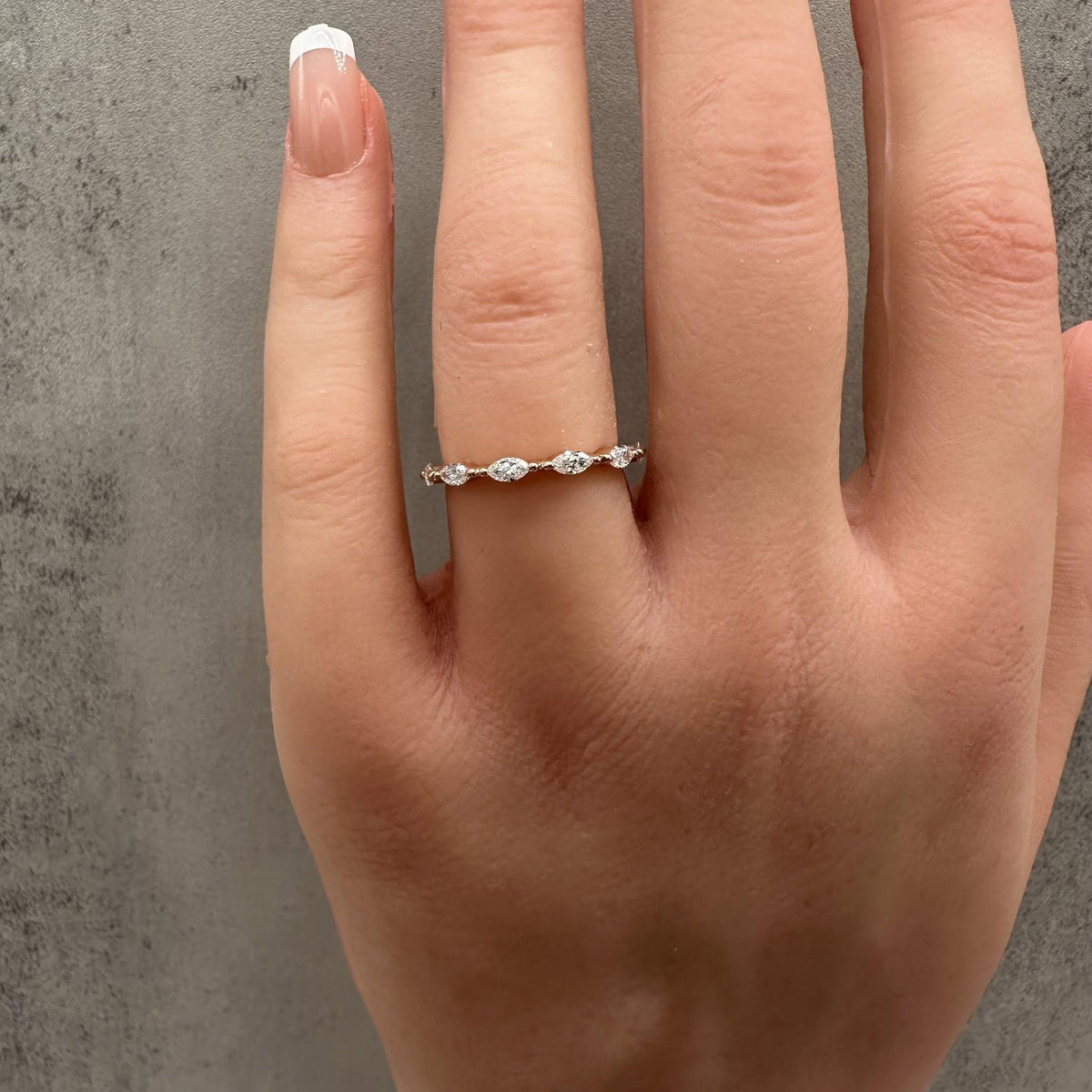 Marquise Lab Grown Diamond Ring 14kt Rose Gold 0.50ctw EF VS New