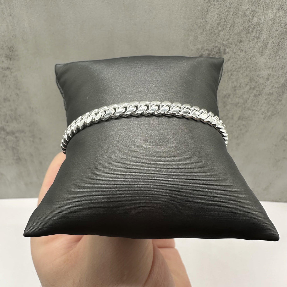 Cuban Bracelet Sterling Silver 8in 5.4mm Lobster Clasp New
