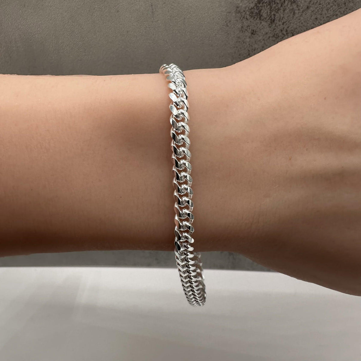 Cuban Bracelet Sterling Silver 8in 5mm Lobster Clasp New