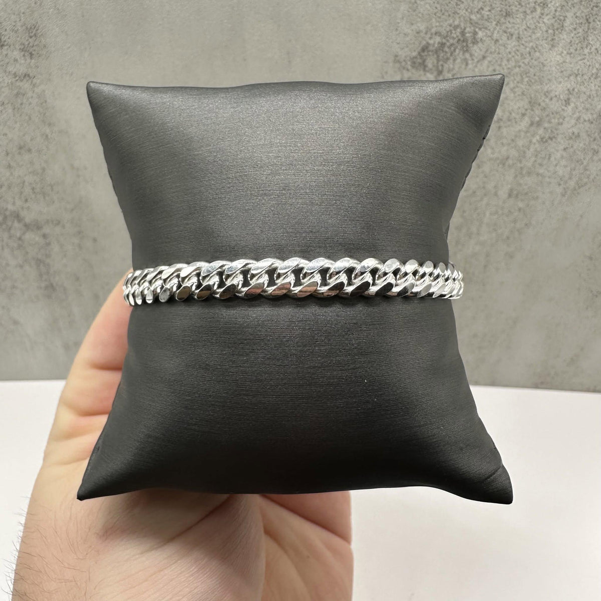 Cuban Bracelet Sterling Silver 8in 6.4mm Box Lock New