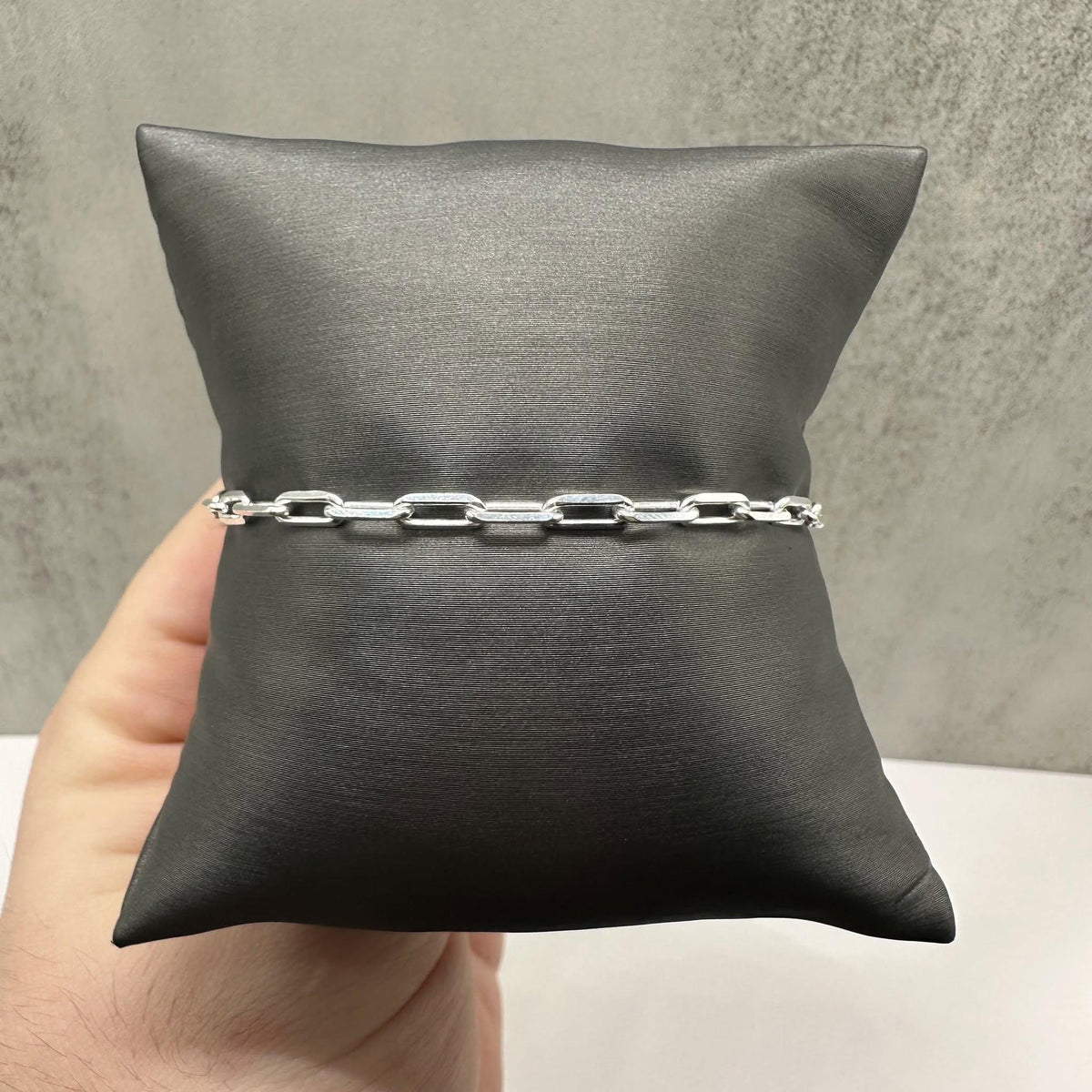 Paperclip Chain Bracelet Sterling Silver 7in 3mm New