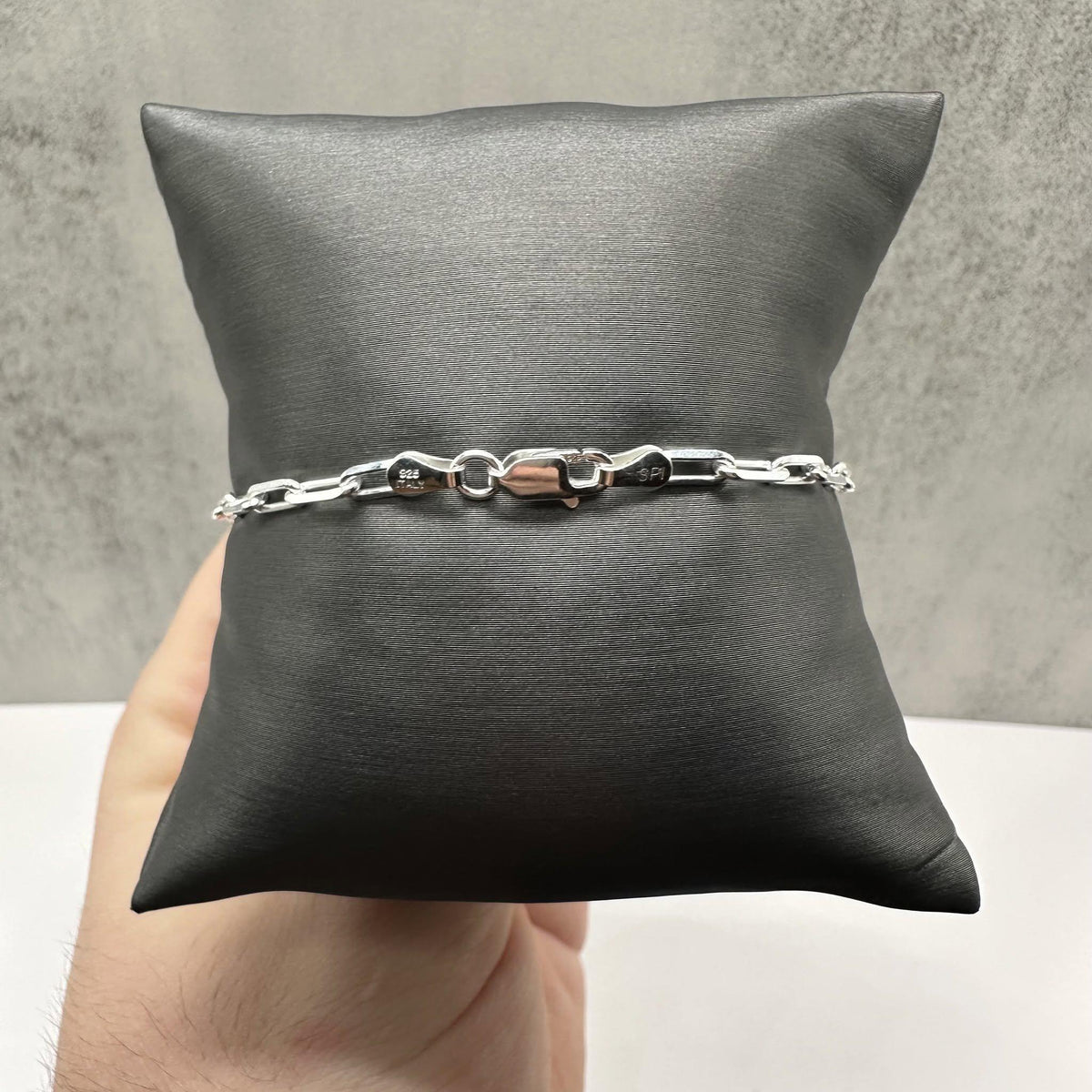 Paperclip Chain Bracelet Sterling Silver 7in 3mm New