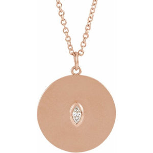 Marquise Diamond Disc Necklace