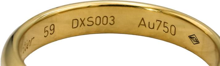 CARTIER 18k Yellow Gold 1895 Wedding Band Ring 3.5mm Wide Sz. 59 w/ Box & Papers