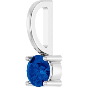 Imitation Blue Sapphire Solitaire Charm/Pendant