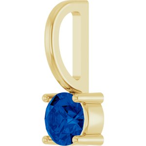 Imitation Blue Sapphire Solitaire Charm/Pendant