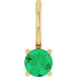 Imitation Emerald Solitaire Charm/Pendant