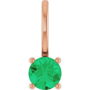 Imitation Emerald Solitaire Charm/Pendant