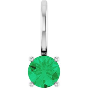 Imitation Emerald Solitaire Charm/Pendant