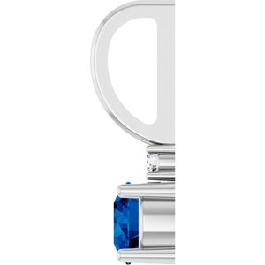 Lab-Grown Blue Sapphire & .015 CT Natural Diamond Charm/Pendant