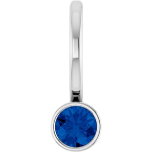 Lab-Grown Blue Sapphire Charm/Pendant