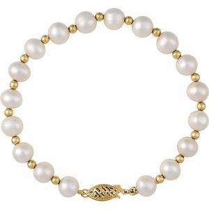 Freshwater Pearl Gold Bracelet