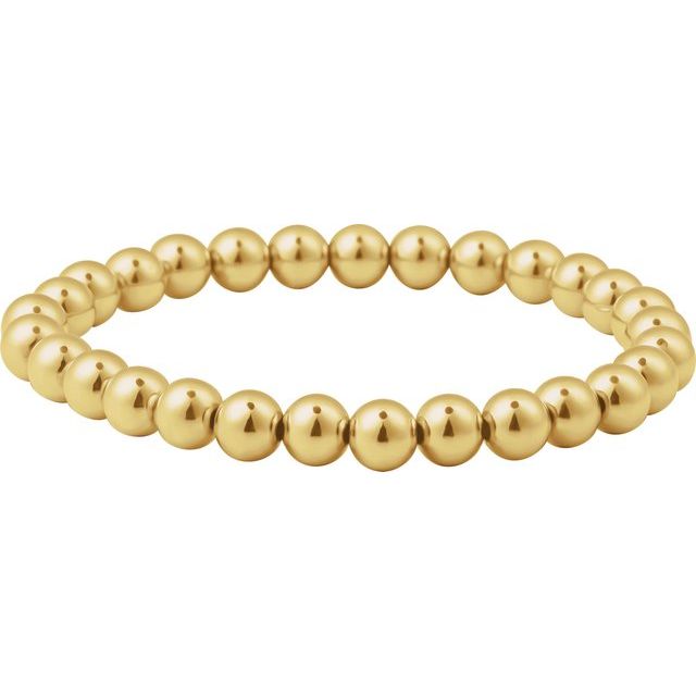 Gold-Filled 6 mm Elastic Bead Bracelet