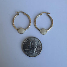 Load image into Gallery viewer, Chic 14kt Yellow Gold Enamel Hoops - 24mm Diameter, 2mm Width, New
