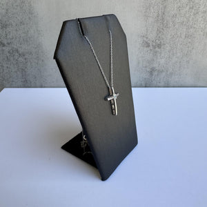 Sterling Silver Diamond Cross Necklace - 0.01ctw H I1 Diamond, 18 Inches, New