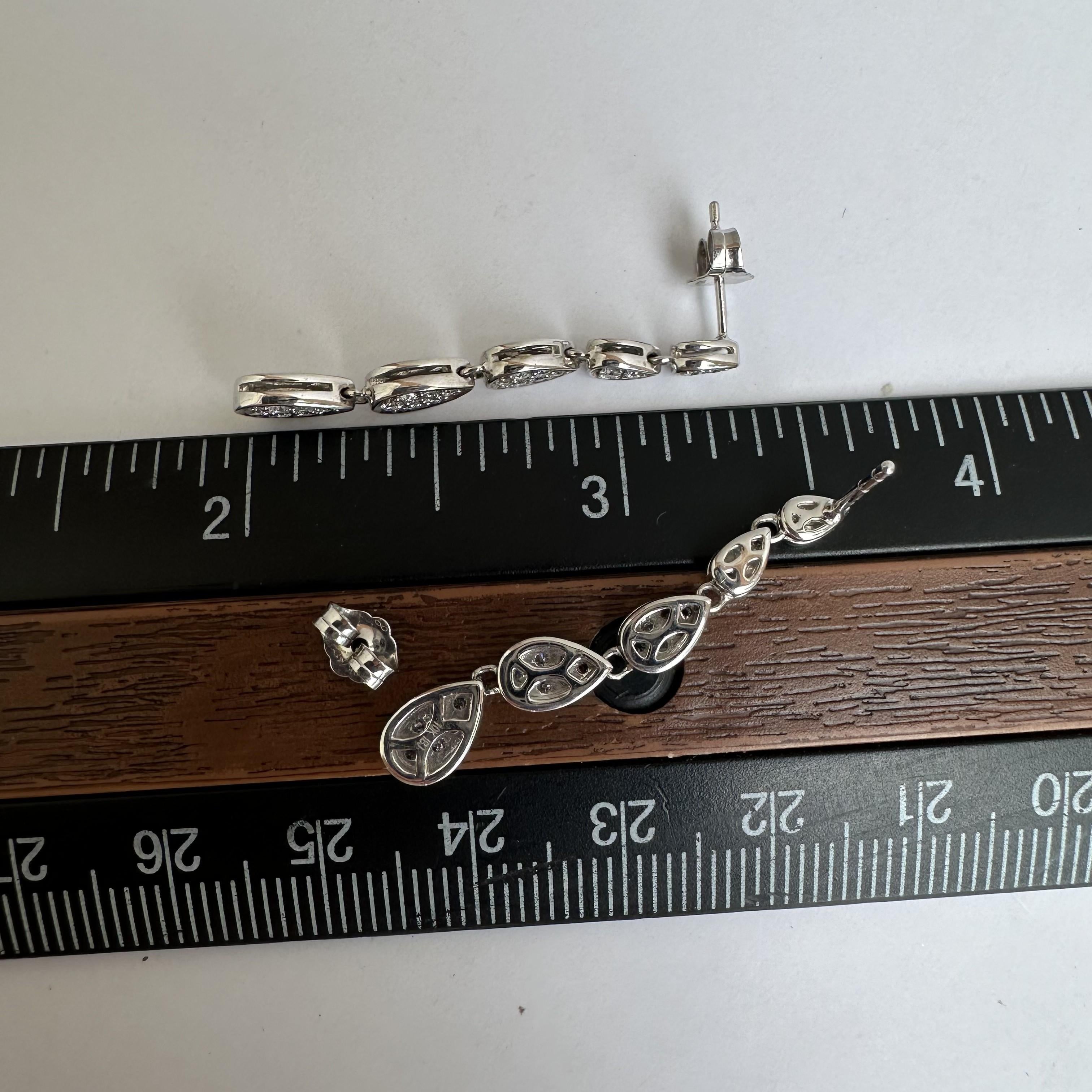 0.50ctw Natural Diamond Drop Earrings 10K White Gold GH SI New