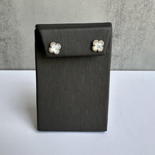 Load image into Gallery viewer, 14kt Yellow Gold Mother of Pearl and Diamond Studs - 0.20ctw Diamonds, New
