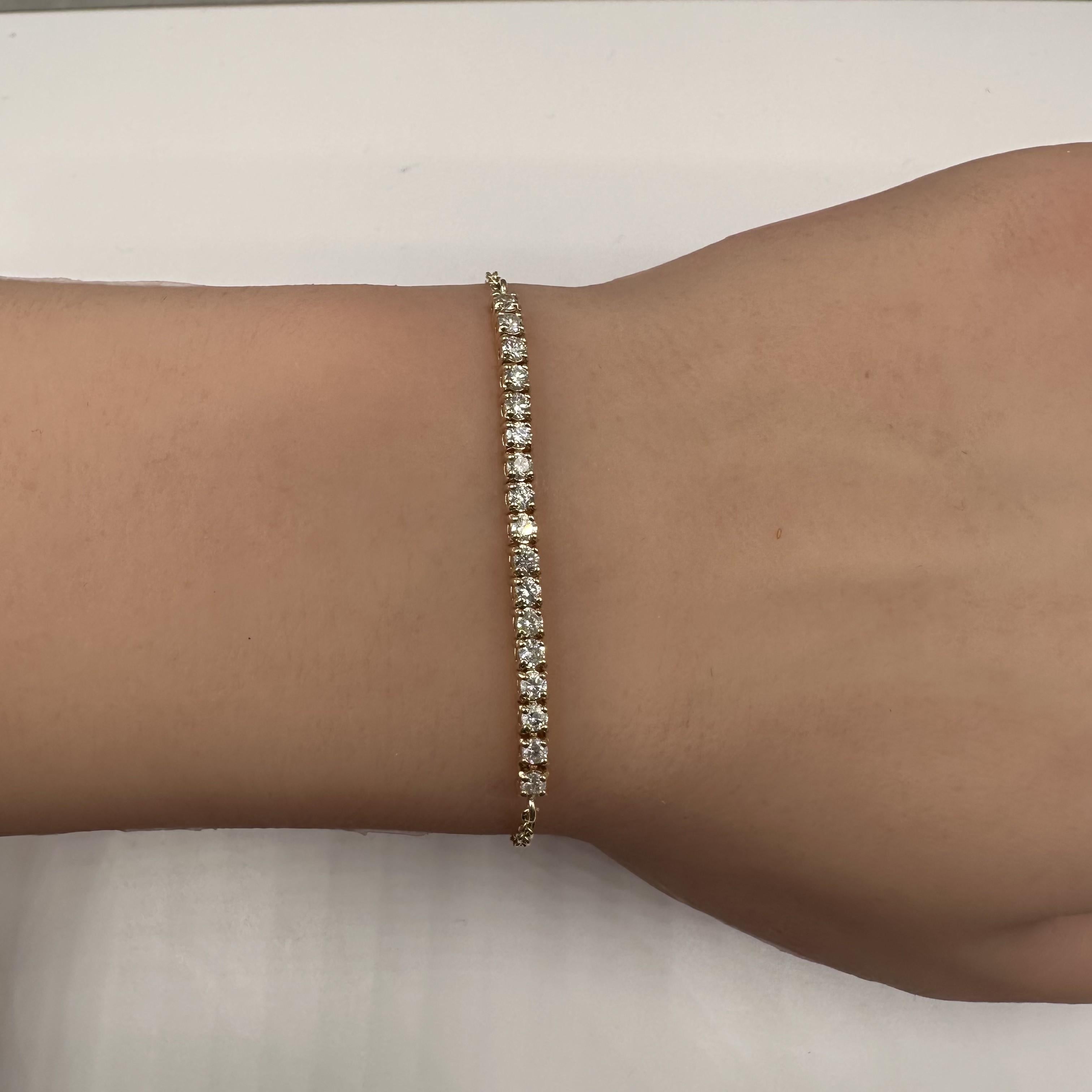 0.51ctw Diamond Bar Bracelet 14K Yellow Gold 7in GH SI